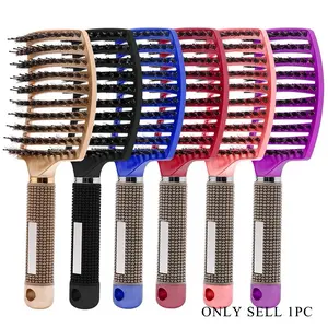 Hair Brush, Scalp Massage Comb, Hairbrush Boar Bristle Nylon Women Wet Curly Detangle Premium Hair Brush Salon Hairdressing Styling Tool, Hair Styling Combs, Detangling Brush