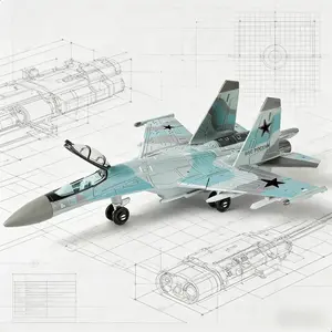 1:100 Scale Su-35S Multi-Role Fighter Buildable Model Kit Highly Detailed Realistic Military Aircraft Scale Model for Adult Collectors and Hobbyists Perfect DIY Assembly Project Gift for Men