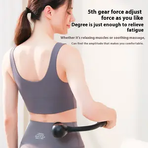 1PC Professional deep tissue massage gun - 12mm non-impact back massage | Ergonomic long handle, suitable for neck, shoulders, legs and feet | 4 interchangeable heads and adjustable speed, Father's Day, Mother's Day gift Storage Black