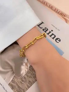 Stainless Steel U-Shaped Bracelet, 18k Vacuum Furnace Electroplated Horseshoe Chain Jewelry, Fashion Accessory