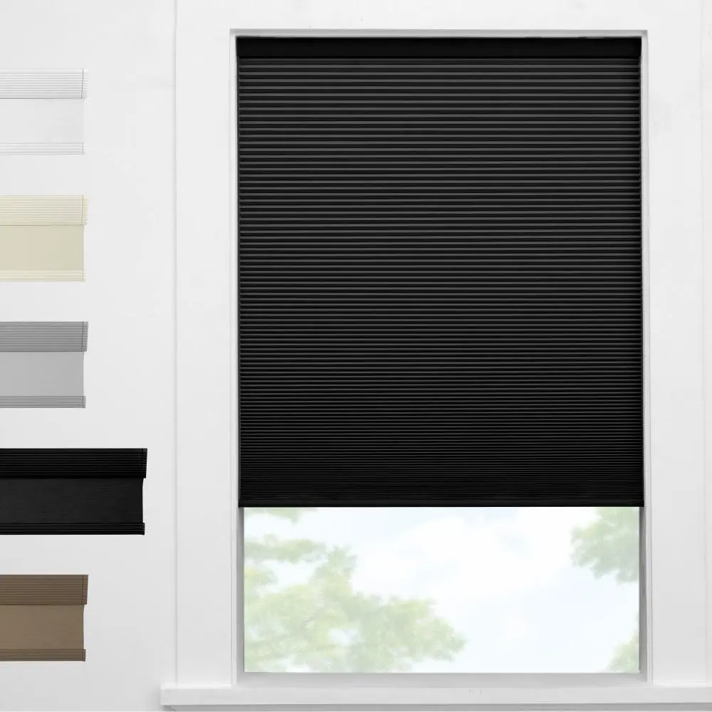Pocageum cordless 100% blackout honeycomb cellular blinds, 72 inches, thermal insulated noise reduction window shades, anti-UV child-safe free-stop window blinds, waterproof window coverings, ready stock from US warehouse for bedroom and living room