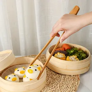 1pc Baking Barbecue Food Sandwich Bread Clip Buffet Anti-scald Steak Clip, Barbecue Tongs, Bread Clips, Bamboo Tweezers, Multi Purpose Food Clips, Log Color Kitchen Tools, Utensils