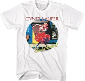 Gildan Women's Cotton Short-Sleeve Vintage Style Cyndi Lauper Casual Top, Lady's Last Tour Celebration Tee