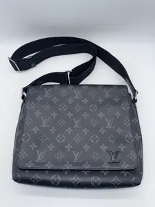 Pre-owned Louis Vuitton Coated Canvas Messenger Bags Monogram Eclipse District PM Messenger Crossbody
