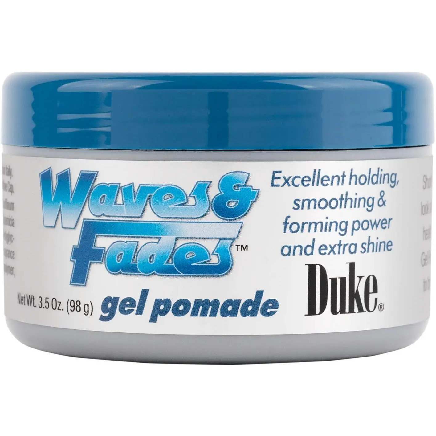 Duke Gel Pomade for Waves & Fades - Conditioning Wave Control, Superior Smoothing & Shine, Firm Flake-Free Hold, No Build-Up, Moisturizing, Alcohol-Free, Anti-Hair Loss, Easy Rinse Out Formula Hair Styling Gel