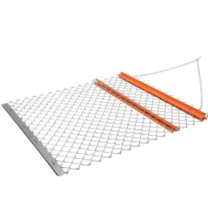 4FT x 5FT ATV Drag Chain Harrow,UTV Tractor Attachment, Chain Harrow for Landscape Leveling or Sod Prepping,Durable Harrow Rake for Farm Field,Orange