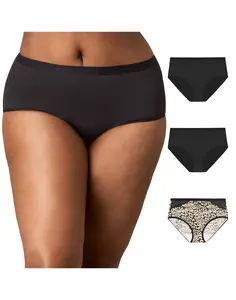 Playtex Microfiber Hipster Underwear Pack Full Coverage Moisture-wicking 3-pack Women's Multi Comfortable Fit Soft Stretch Fabric Breathable Us1001