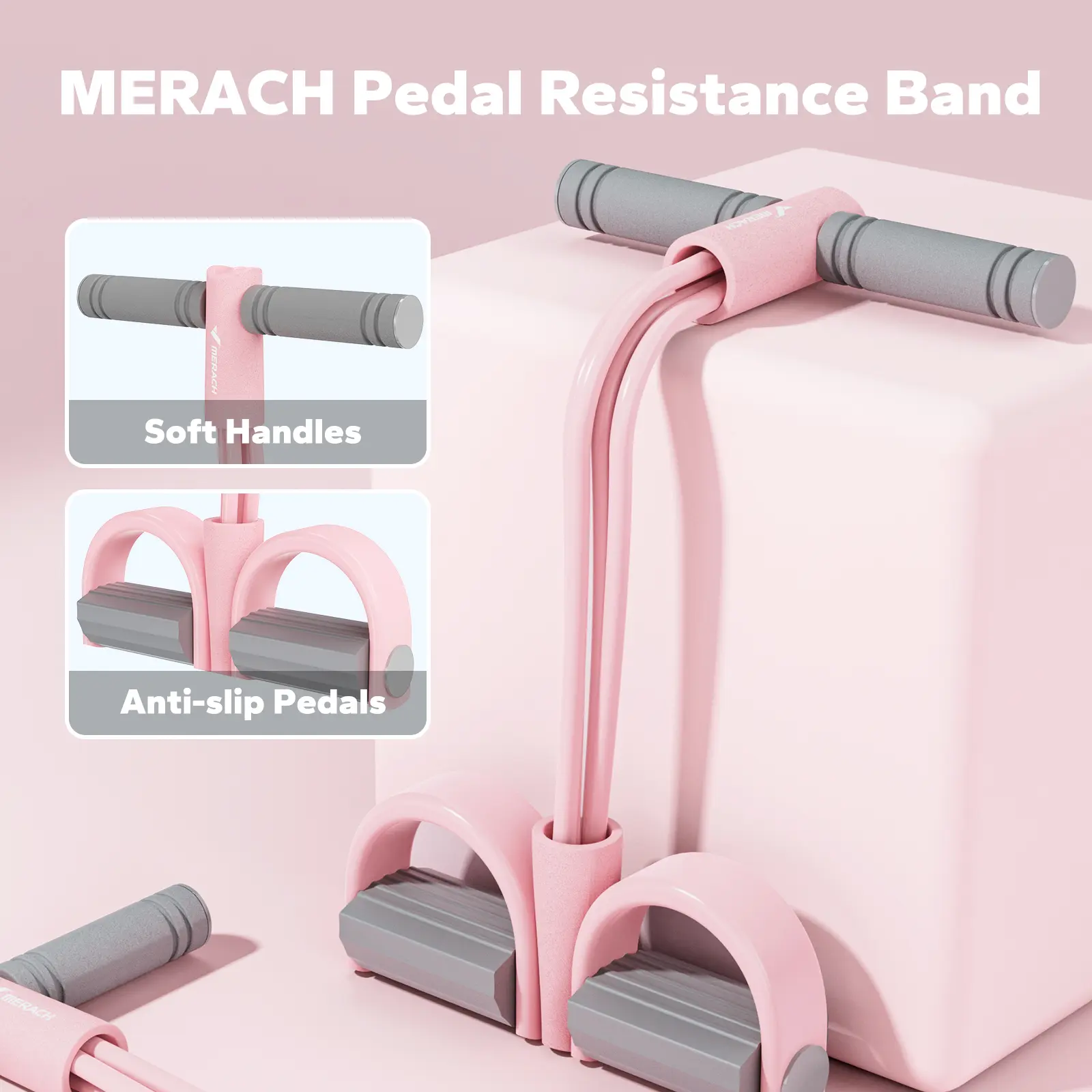 Soft foam handles and anti slip pedals on resistance trainer