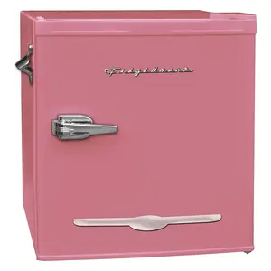 Frigidaire 1.6 Cubic Foot Countertop Retro Bar Mini Fridge with Freezer, Pink Frigidaire 1.6 Cubic Foot Countertop Retro Bar Mini Fridge with Freezer, Pink
