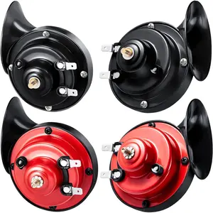 4 pcs 300DB Super Loud Train Horn for Truck Train Boat Car Air Electric Snail Single Horn, 12v Waterproof Double Horn Raging Sound Raging Sound for Car Motorcycle