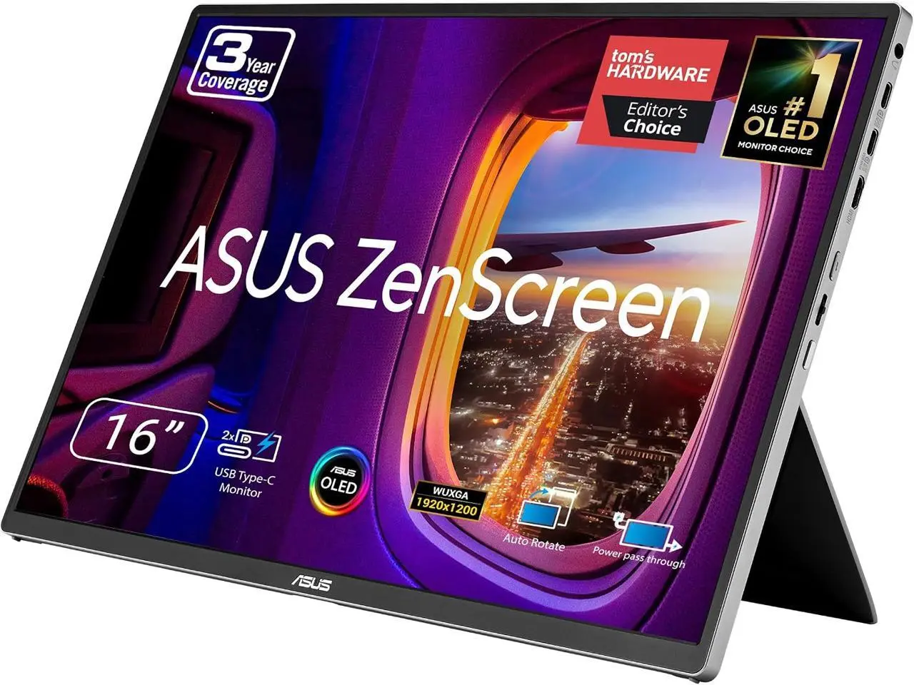 ASUS Zenscreen 16 inch 60Hz USB-C OLED Portable Computer Monitor MQ16FC) ASUS Zenscreen 16 inch 60Hz USB-C OLED Portable Computer Monitor MQ16FC)