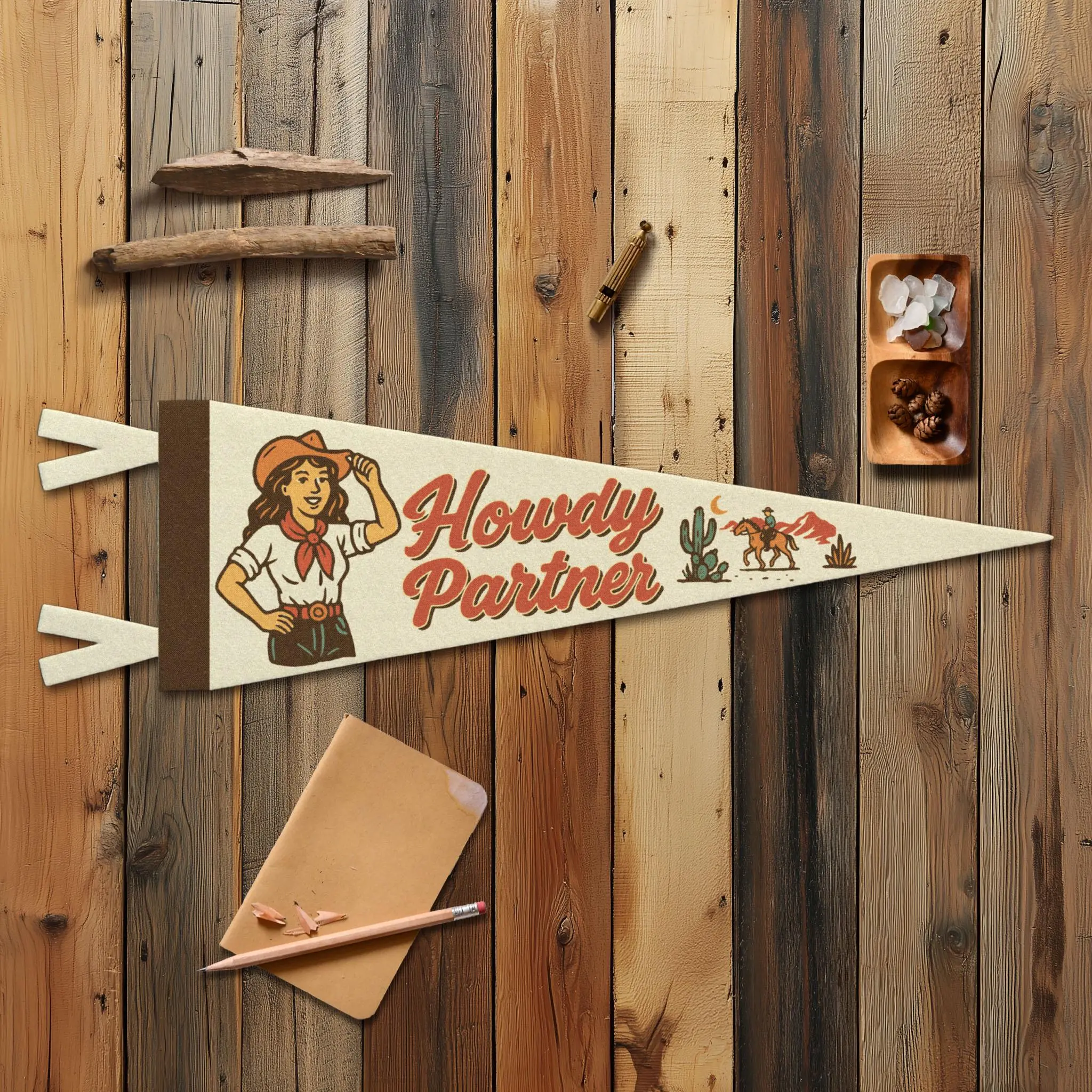 Howdy Partner Felt Pennant