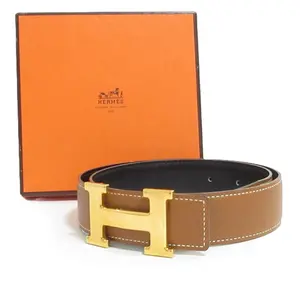 Pre-owned HERMÈS Calfskin Small Leather Goods Hermes Constance Leather Belt