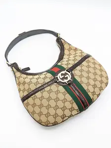 Pre-owned GUCCI canvas Shoulder Bags Monogram Web GG Rein Small Shoulder Bag