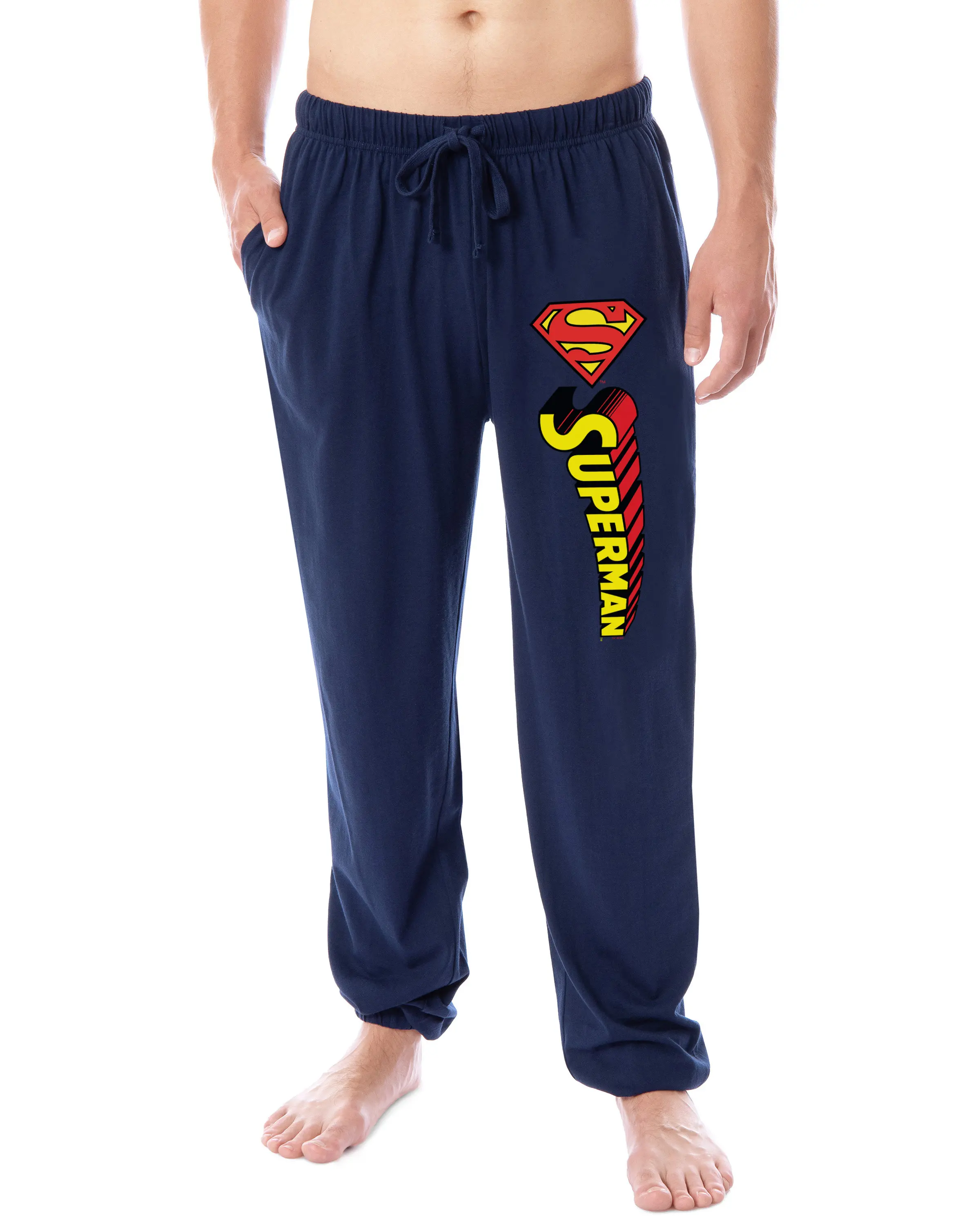 DC Comics Men's Superman Vintage 'S' Logo Sleep Lounge Pajama Pants For Adults