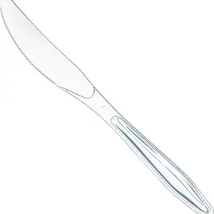 100 Clear Plastic Knives Heavy Duty - Silverware Heavy Duty Plastic Knives, Plastic Knife Cutlery, Elegant Disposable Knives Pack,Disposable Flatware,Plastic Utensils Set,Disposable Silverware