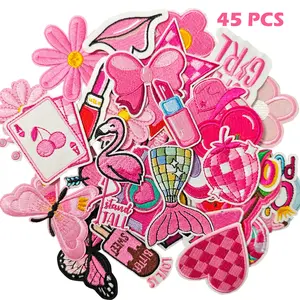45pcs Bulk Iron-On Patches, Queen Embroidered Lighting Appliques, Ace Badges for Customizing Hats, Clothing, Bags, Embroidery Patch