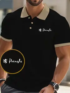 Men's Polo Shirt Pringle Lion Print Summer Breathable Half Sleeve Casual Luxury Versatile Fabric for Business Travel Party