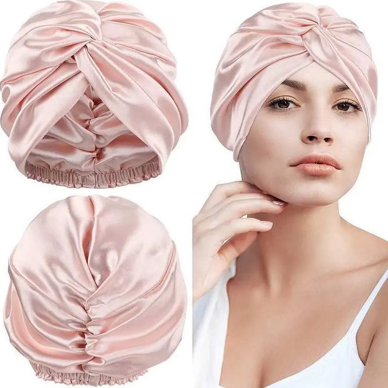 Premium Silk Hair Bonnet, Gentle Anti-Frizz Sleep Cap for Nighttime Hair Care, Extends Hair Blowouts & Reduces Breakage, Soft Breathable Comfortable Hair Wrap for Women
