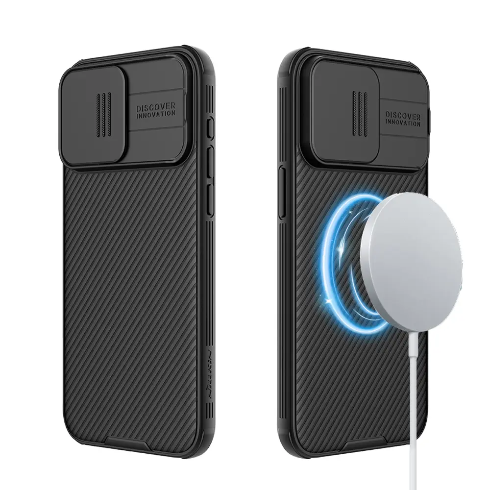 for iPhone 15 Pro Max 15 Plus Case Nillkin Camshield Slide Camera Phone Cases for Magsafe Magnetic Heavy Duty Back Cover Matte Protective Case