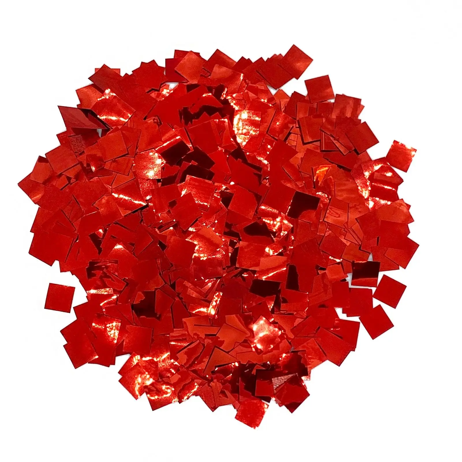 Red Metallic Foil Miniature Confetti - Pixie Squares (1lb)