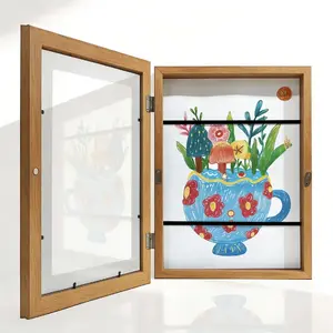 Front-Loading Magnetic Photo Frame for Kids – Fits 8.5x11 Artwork, Stores Up to 50 Drawings, Great for 3D Pictures, Craft Projects, Hanging Display, Art Portfolios & Home Decoration