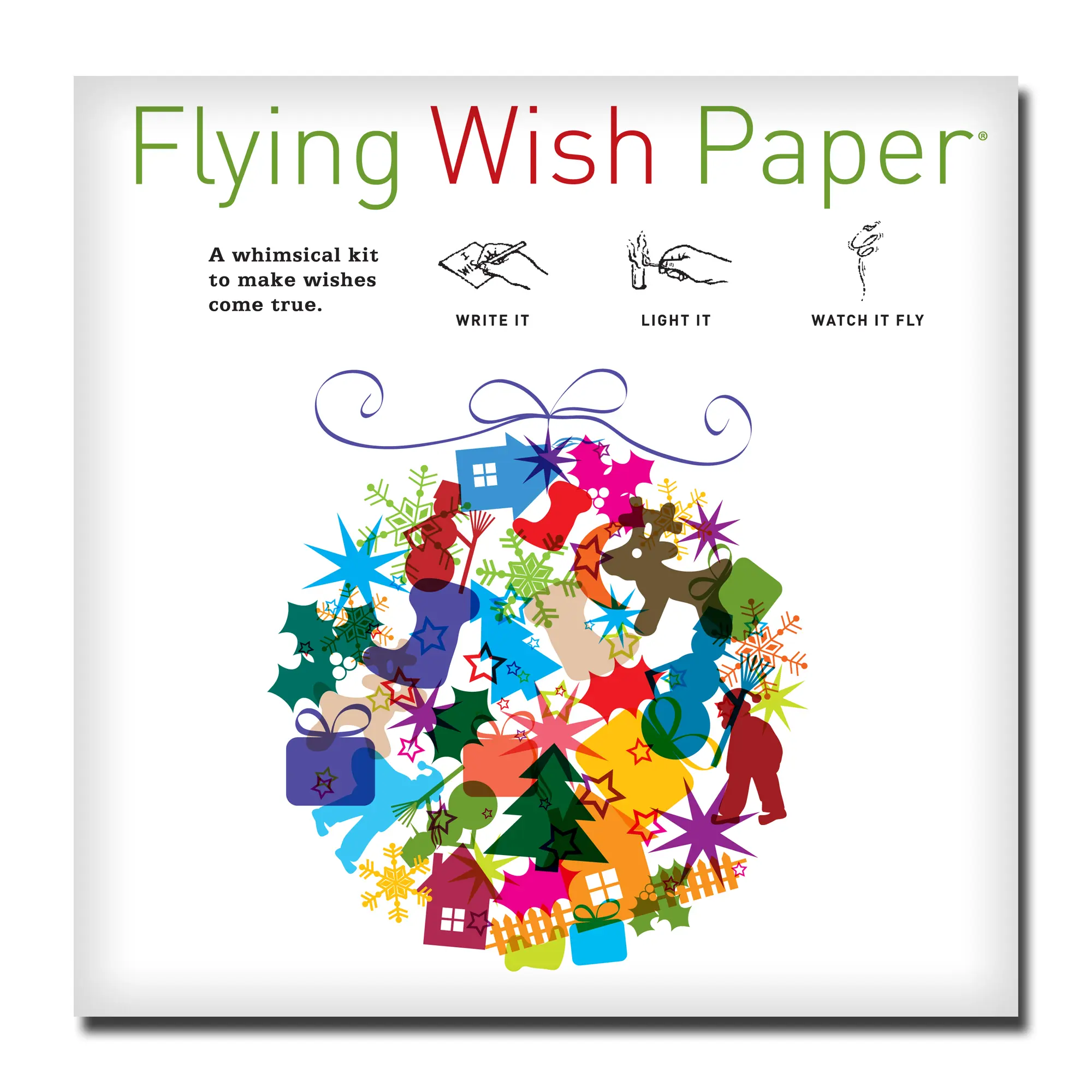HOLIDAY BALL Flying Wish Paper - Ornamental Wishes That Deck the Halls | | Whimsical Kit with Writing Sheets, Launch Platforms & Gold Pencil – Indoor Creative Activity For Family Fun, Christmas & New Year Celebration - Meaningful Gift For Kids & Adults