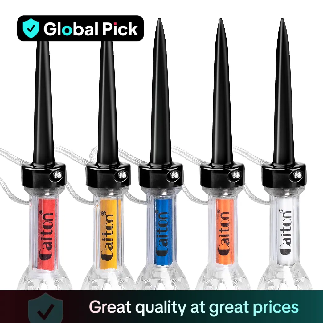 Caiton 5 Piece Magnetic Golf Tee Set with 360° Bounce Technology, Available in 3 Sizes for Enhanced Accuracy, Durable Plastic Design for Optimal Perfo