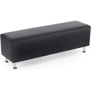 OmySalon Waiting Room Bench Seating Faux Leather, 53.9’’ Office Guest Chair Reception Chair, Lobby Furniture for Conference Room Beauty Salon Barbershop Small Space