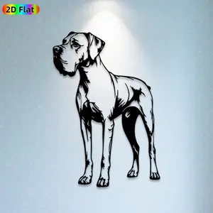 1pc Great Dane Metal Wall Art, Majestic Great Dane Statue Mural, Ideal Gift for New Year, Easter, Dog Decor Enthusiasts, Rust-Resistant Metal Wall Decor Wall Sculptures, Perfect for Living Room Wall & Garden Fence, Eye-Catching Pet Themed Decor