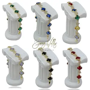 Clover Bracelet – Pulsera de Trébol con Zirconia 7.9 inches