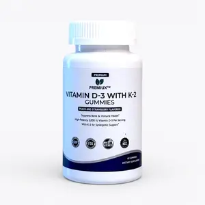 Premiux Vitamin D3 + K2 Gummies — Bone & Heart Health, Carrot, Dietary
