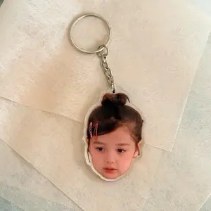 Custom Head Photo Keychain: Acrylic Baby Face Keychain, Father's Day Gift For Dad