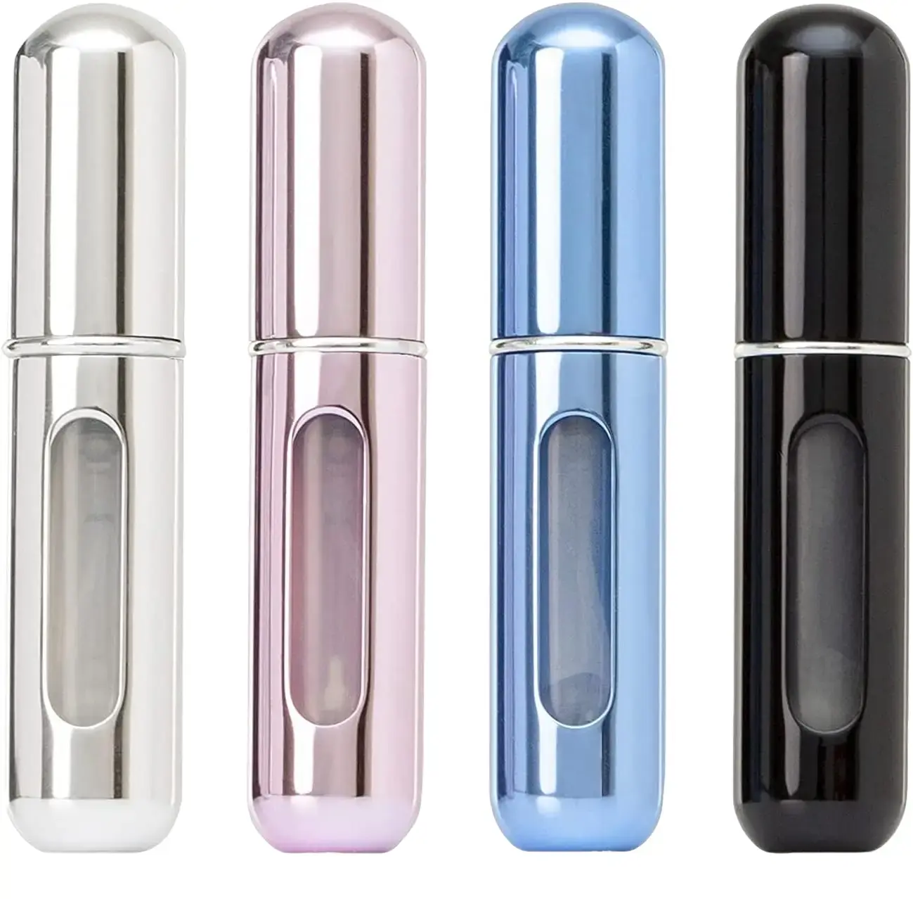 4PCS Refillable Perfume Atomizer Bottle, Travel Perfume Mini Spray Bottles, Cologne Dispenser, Portable Empty Perfume Spray Bottle, Container with Bag Organiser