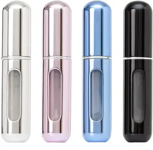 4PCS Refillable Perfume Atomizer Bottle, Travel Perfume Mini Spray Bottles, Cologne Dispenser, Portable Empty Perfume Spray Bottle, Container with Bag Organiser