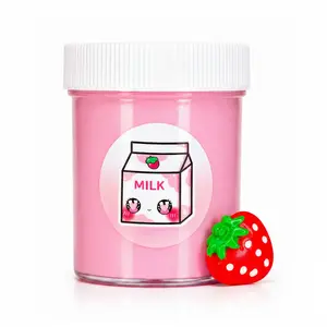 Strawberry Milk Handmade Thick Glossy Slime – Soft & Stretchy Scented Slime with Charm, Sensory Play for Ages 8+ – Hoshimi Slimes