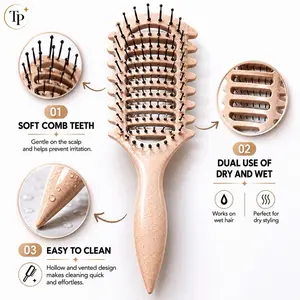 Lightweight Gentle Detangling Brush for Wet, Curly-Thick Natural Hair - Effortless Volume, Soft Waves in Minutes, Everyday Beauty & Personal Care Styling Tool