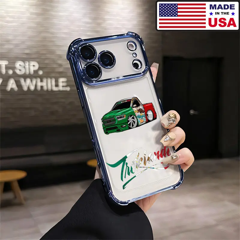 Tribiarda Customized Mexican Truck Aesthetic Silicone Case - Soft TPU, Shockproof, Protective, Waterproof, Airbag Corners Cover for iPhone 12/13/14/15/16/17 Plus Pro Max, Samsung 22/23/24/25 Plus Pro Max Ultra, black-07x-l07x0097 Mobile Phone Accessory