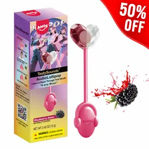 AMOS TastySounds Audio Lollipop Candy Gift – Heart-Shaped Music Lollipop, Sweet Strawberry & Berry Flavors, Cute Tech Candy, Romantic Creative Gift, Individually Wrapped Surprise-4