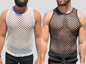 Knit Fishnet Mens Tank