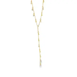 Drop CZ lariat necklace