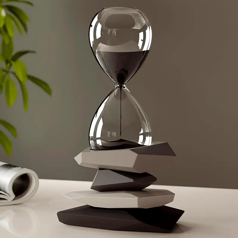 1pc modern hourglass timer decorative statue Figurine, Abstract Figure Sculpture, Resin Sculptures, resin hourglass clock for home office decoration, multifunctional indoor and outdoor decorative parts, Decorations and ornaments, Home Ornaments