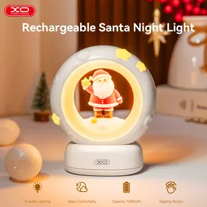 Santa Claus Rechargeable Night Light – Baby-Safe, 3-Color & 3-Level Dimming. Ideal Christmas & Birthday Gift for Kids, Nursery, Bedroom, Hallway & Night Feeding.