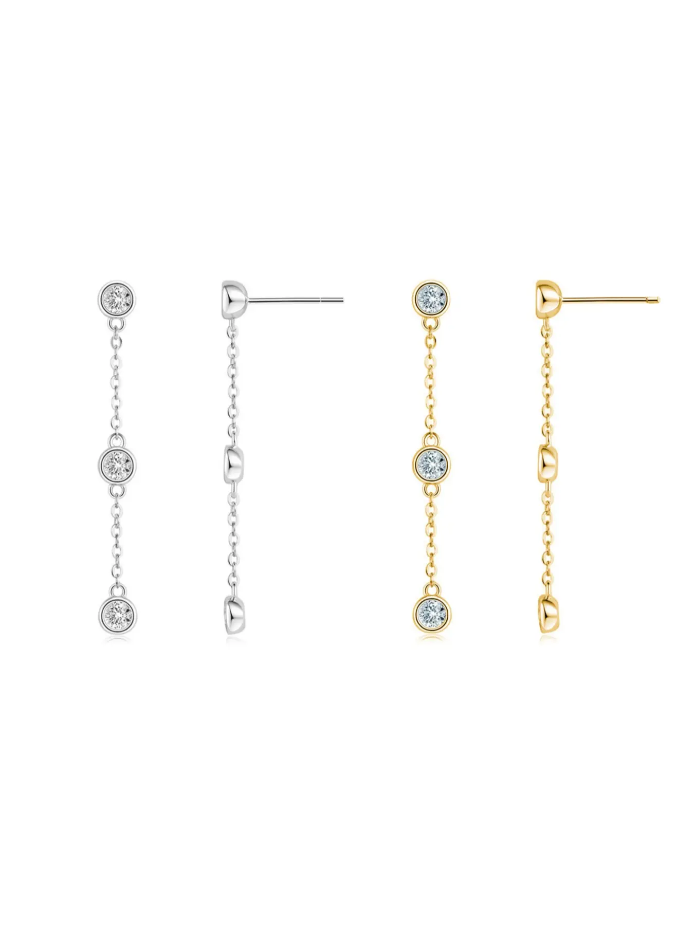 Elegant 925 Silver Tassel Zircon Earrings, Hypoallergenic Chain Pendant Pretty Studs, Perfect for Women Daily Wear, Parties, Gifts, Stud Earring Jewelry