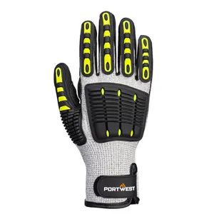 Portwest Anti Impact Cut Resistant Therm Glove A4 TPR Pod Technology, Nitrile Micro Foam Palm, Highly Durable, Low Linting, Hook and Loop Fit - Oven, Bakeware