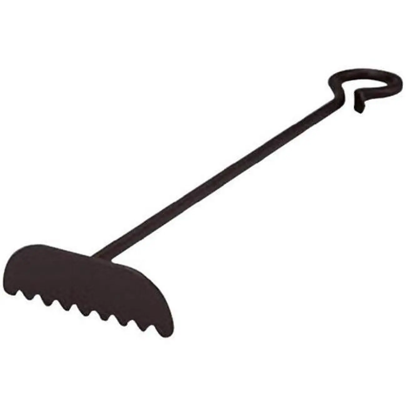 Individual Hearth & Fire Pit Tool with Hook Handle - Ember Rake, Black