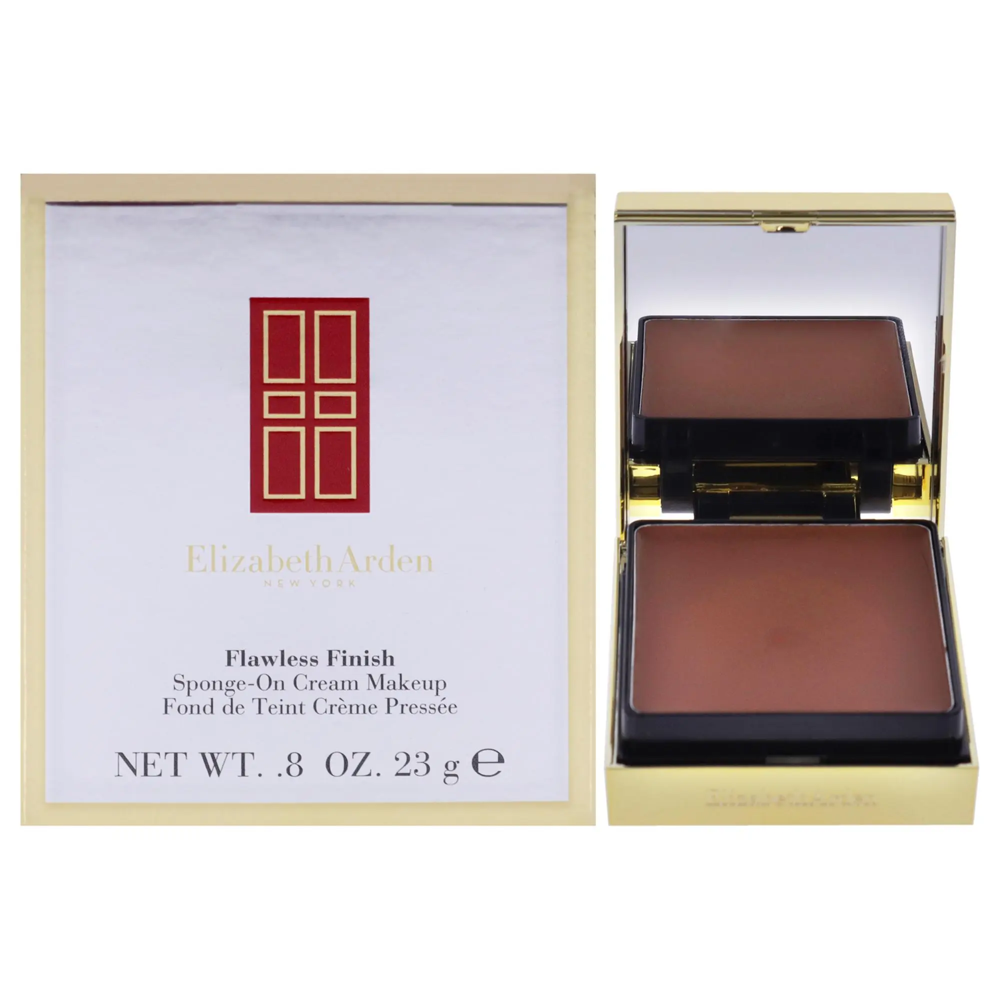 Elizabeth Arden Women's Flawless Finish Sponge-On Cream Foundation - 57 Chestnut, 0.8oz Single Unit, Smooth, Apply with Sponge for Natural Makeup Look
