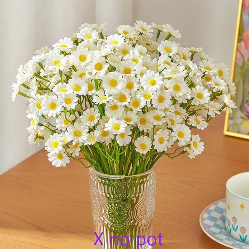 36pcs Artificial Daisy & Chamomile Flowers, Realistic Plastic Bouquet, Indoor Outdoor Decor, Wedding Party Home Decoration, Artificial Flower Decorations
