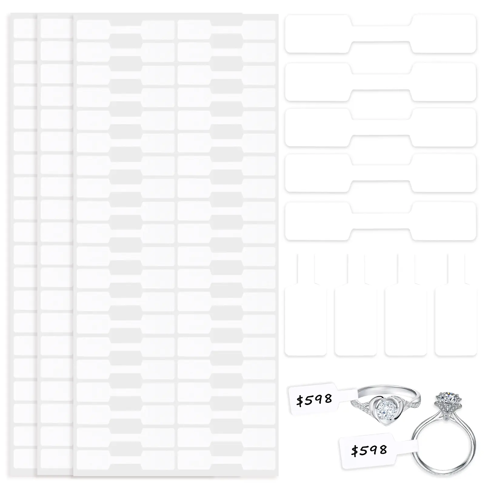 Ring Labels 1000pcs Self-Adhesive Jewelry Price Tags for Display - TikTok Shop