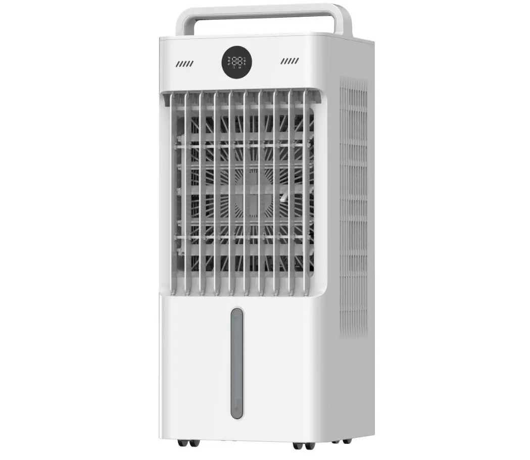 3-in-1 Portable Evaporative Air Conditioner - 10L/2.66 Gal Quiet Personal AC Unit, Portable Aircon, 6 Speeds, 3 Modes, Capacitive Screen, Remote, 90° Oscillation, 12H Timer, 4 Ice Packs, Casters, Windowless Cooling for Bedroom, Camping, Quiet Portable Ac